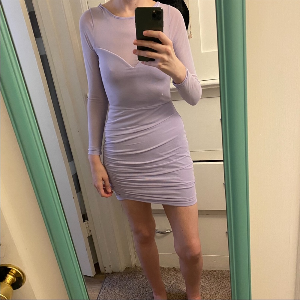 Nanamacs Lavender Long Sleeve Mesh Dress Size Medium